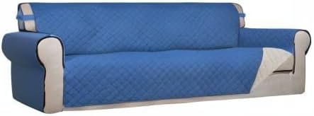 Reversible Quilted Sofa Cover Dog Couch Covers for Sofa, 66 in | Gray/Light Gray, Water Resistant Couch Protector, Washable Pet Couch Cover with Non Slip and Elastic Straps For Kids - Colors A