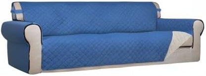 Reversible Quilted Sofa Cover Dog Couch Covers for Sofa, 66 in | Gray/Light Gray, Water Resistant Couch Protector, Washable Pet Couch Cover with Non Slip and Elastic Straps For Kids - Colors A