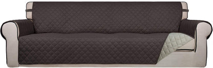 Reversible Quilted Sofa Cover Dog Couch Covers for Sofa, 66 in | Gray/Light Gray, Water Resistant Couch Protector, Washable Pet Couch Cover with Non Slip and Elastic Straps For Kids - Colors A