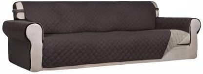 Reversible Quilted Sofa Cover Dog Couch Covers for Sofa, 66 in | Gray/Light Gray, Water Resistant Couch Protector, Washable Pet Couch Cover with Non Slip and Elastic Straps For Kids - Colors A
