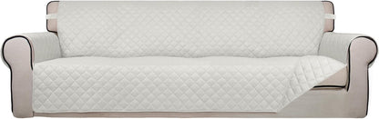Reversible Quilted Sofa Cover Dog Couch Covers for Sofa, 66 in | Gray/Light Gray, Water Resistant Couch Protector, Washable Pet Couch Cover with Non Slip and Elastic Straps For Kids - Colors A