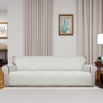 Reversible Quilted Sofa Cover Dog Couch Covers for Sofa, 66 in | Gray/Light Gray, Water Resistant Couch Protector, Washable Pet Couch Cover with Non Slip and Elastic Straps For Kids - Colors A