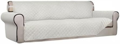 Reversible Quilted Sofa Cover Dog Couch Covers for Sofa, 66 in | Gray/Light Gray, Water Resistant Couch Protector, Washable Pet Couch Cover with Non Slip and Elastic Straps For Kids - Colors A