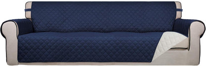 Reversible Quilted Sofa Cover Dog Couch Covers for Sofa, 66 in | Gray/Light Gray, Water Resistant Couch Protector, Washable Pet Couch Cover with Non Slip and Elastic Straps For Kids - Colors A