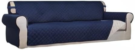 Reversible Quilted Sofa Cover Dog Couch Covers for Sofa, 66 in | Gray/Light Gray, Water Resistant Couch Protector, Washable Pet Couch Cover with Non Slip and Elastic Straps For Kids - Colors A
