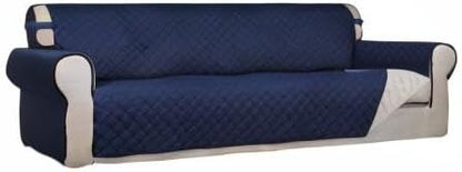 Reversible Quilted Sofa Cover Dog Couch Covers for Sofa, 66 in | Gray/Light Gray, Water Resistant Couch Protector, Washable Pet Couch Cover with Non Slip and Elastic Straps For Kids - Colors A