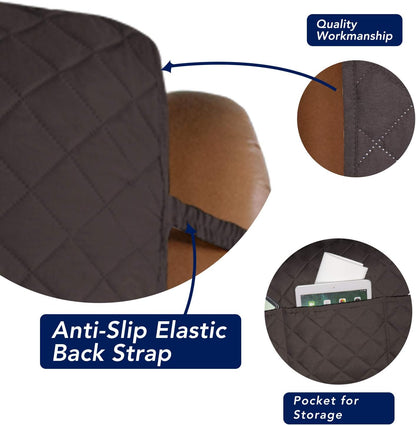 Reversible Quilted Sofa Cover Dog Couch Covers for Sofa, 66 in | Gray/Light Gray, Water Resistant Couch Protector, Washable Pet Couch Cover with Non Slip and Elastic Straps For Kids - Colors A