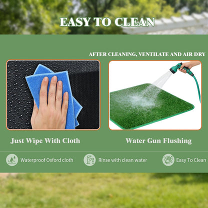 Foldable Indoor Dog Potty Tray with Artificial Grass Mat 34.64x28.34x17.72