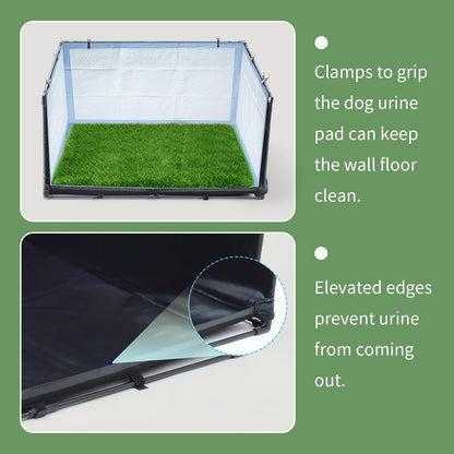 Foldable Indoor Dog Potty Tray with Artificial Grass Mat 34.64x28.34x17.72