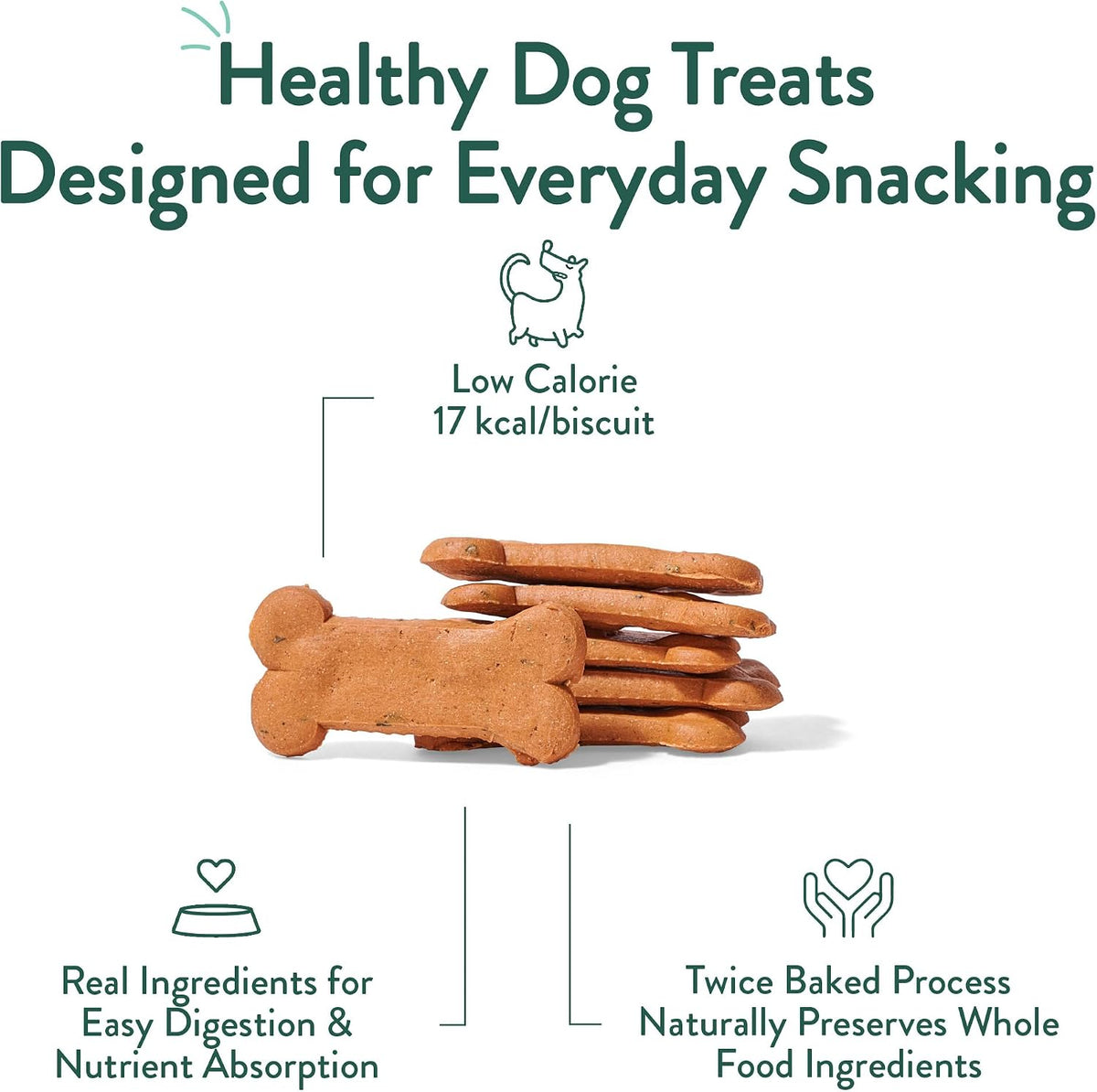 Portland Pet Food Apple Mint Dog Treats - Natural, Grain-Free Biscuits, 5oz