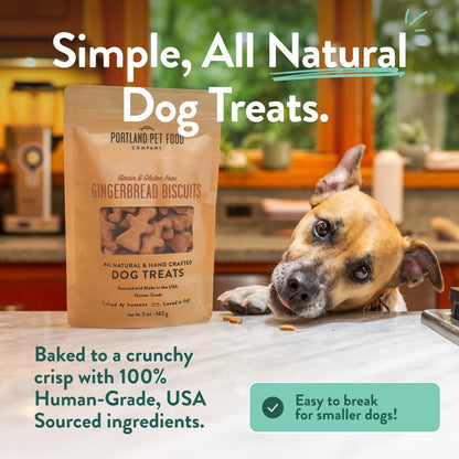 Portland Pet Food Apple Mint Dog Treats - Natural, Grain-Free Biscuits, 5oz