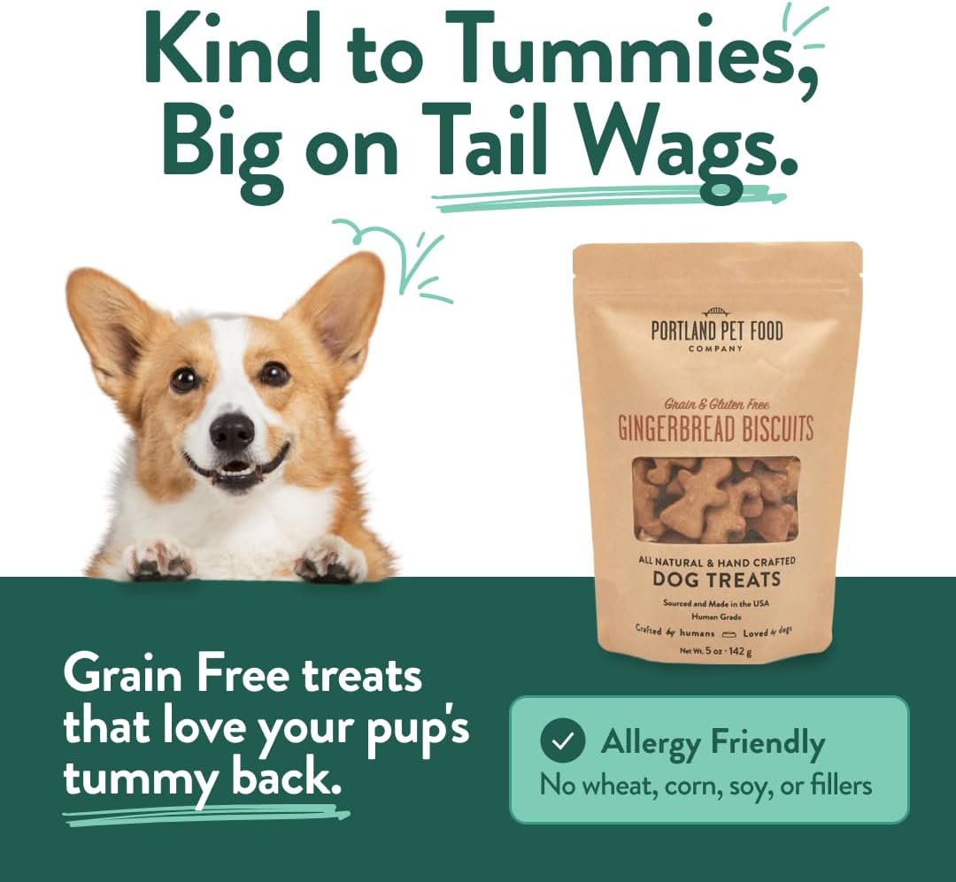 Portland Pet Food Apple Mint Dog Treats - Natural, Grain-Free Biscuits, 5oz