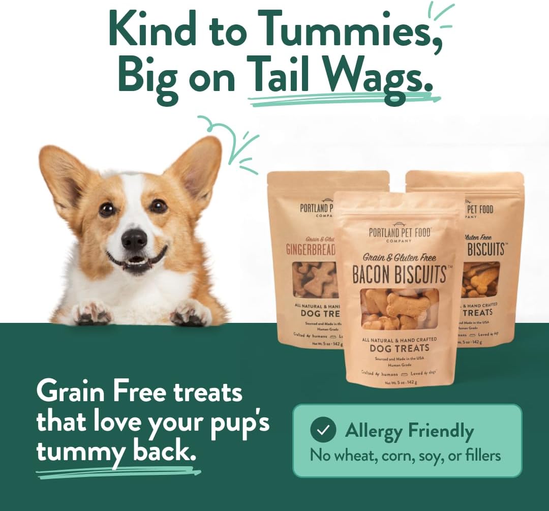 Portland Pet Food Apple Mint Dog Treats - Natural, Grain-Free Biscuits, 5oz