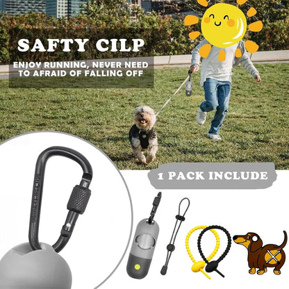 Dog Poop Bag Holder Dispenser with LED Flashlight(Gray)