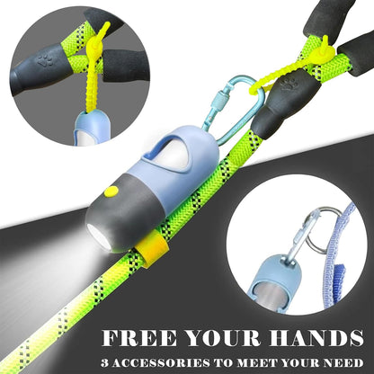 Dog Poop Bag Holder Dispenser with LED Flashlight(Gray)