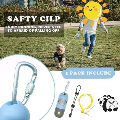 Dog Poop Bag Holder Dispenser with LED Flashlight(Gray)