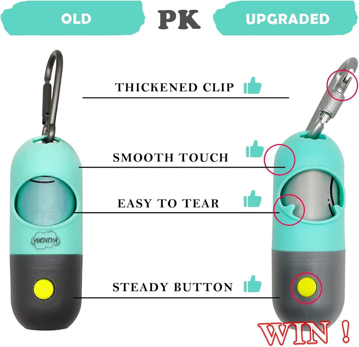 Dog Poop Bag Holder Dispenser with LED Flashlight(Gray)