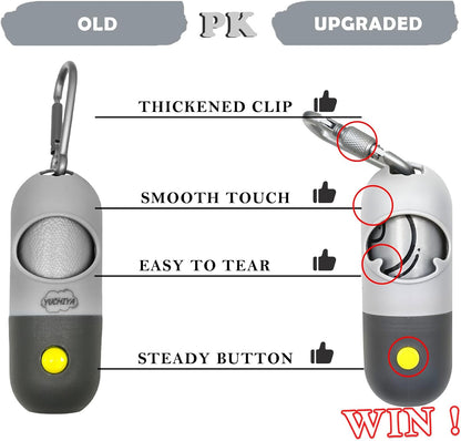 Dog Poop Bag Holder Dispenser with LED Flashlight(Gray)