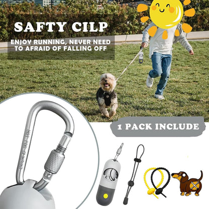 Dog Poop Bag Holder Dispenser with LED Flashlight(Gray)