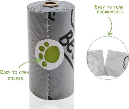 Dog Poop Bag Holder Dispenser with LED Flashlight(Gray)