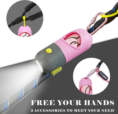 Dog Poop Bag Holder Dispenser with LED Flashlight(Gray)