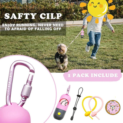 Dog Poop Bag Holder Dispenser with LED Flashlight(Gray)