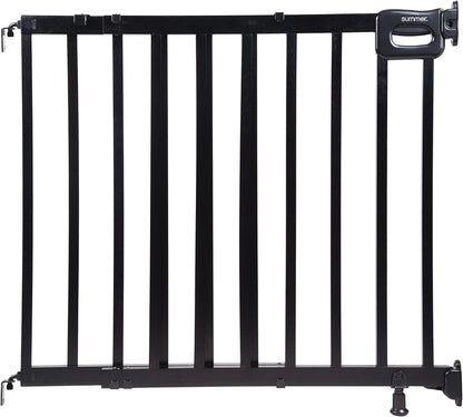 The Stairway 48W Series, 30'-48' Wide, 32" Tall, Baby Gate for Stairs with Door, Wood Safety Gate for Doorways and Stairways - Oak Wood