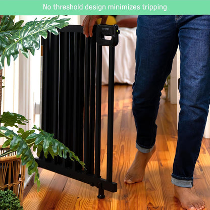 The Stairway 48W Series, 30'-48' Wide, 32" Tall, Baby Gate for Stairs with Door, Wood Safety Gate for Doorways and Stairways - Oak Wood