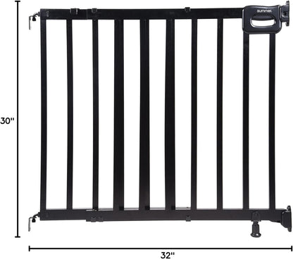 The Stairway 48W Series, 30'-48' Wide, 32" Tall, Baby Gate for Stairs with Door, Wood Safety Gate for Doorways and Stairways - Oak Wood