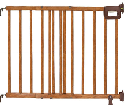 The Stairway 48W Series, 30'-48' Wide, 32" Tall, Baby Gate for Stairs with Door, Wood Safety Gate for Doorways and Stairways - Oak Wood