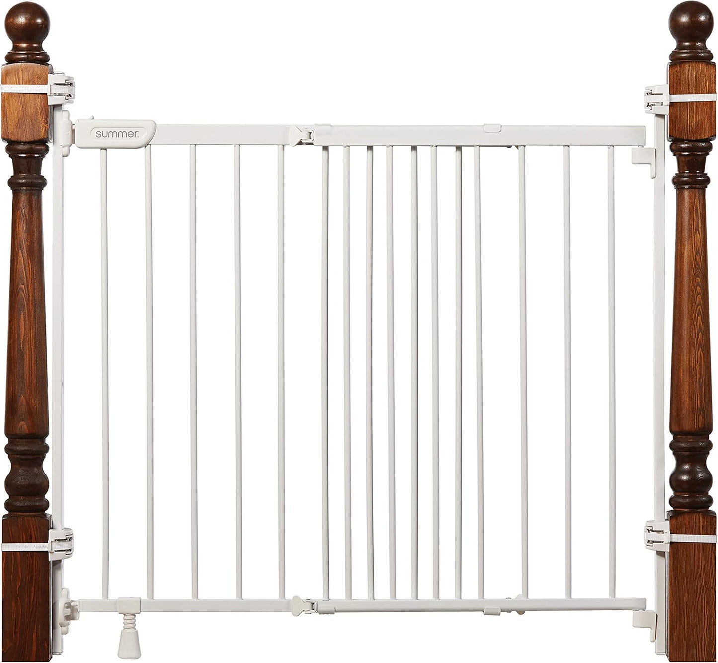 The Stairway 48W Series, 30'-48' Wide, 32" Tall, Baby Gate for Stairs with Door, Wood Safety Gate for Doorways and Stairways - Oak Wood