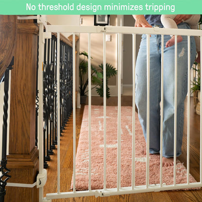 The Stairway 48W Series, 30'-48' Wide, 32" Tall, Baby Gate for Stairs with Door, Wood Safety Gate for Doorways and Stairways - Oak Wood
