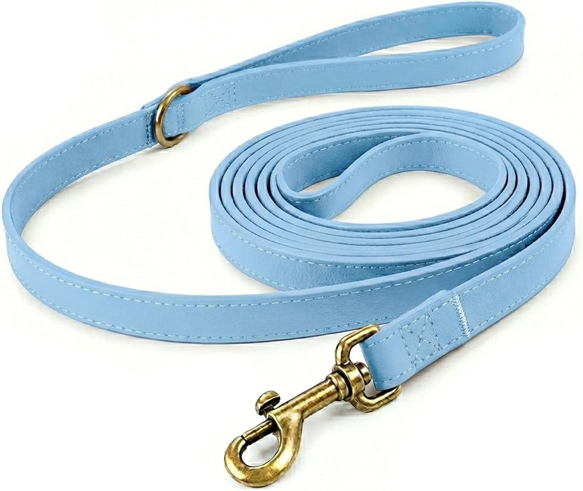 B&F Dog Leash for Small Dogs 4.9ft Silicone Leather Soft Handle for Medium Dogs Skin-Friendly Waterproof Odor-Proof Walking and Training Leash (Brown,4.9FT)