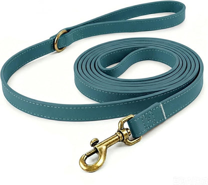 B&F Dog Leash for Small Dogs 4.9ft Silicone Leather Soft Handle for Medium Dogs Skin-Friendly Waterproof Odor-Proof Walking and Training Leash (Brown,4.9FT)