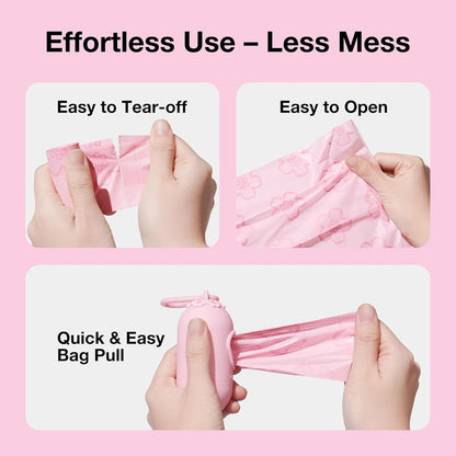 Dog Poop Bag Dispenser with 105 Cherry Blossom Scented Bags