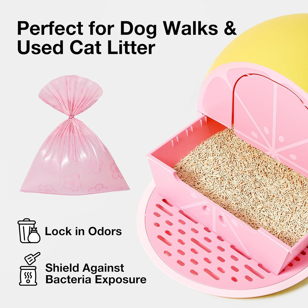 Dog Poop Bag Dispenser with 105 Cherry Blossom Scented Bags