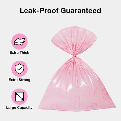 Dog Poop Bag Dispenser with 105 Cherry Blossom Scented Bags