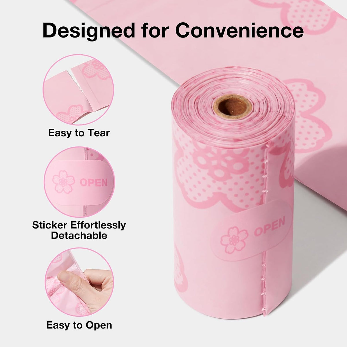 Dog Poop Bag Dispenser with 105 Cherry Blossom Scented Bags