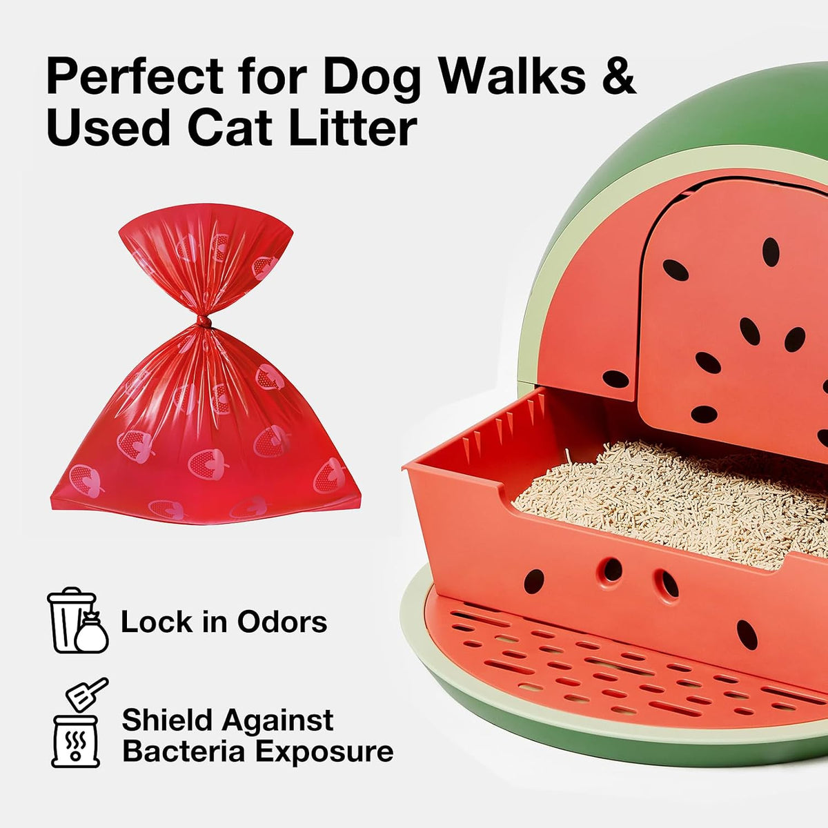 Dog Poop Bag Dispenser with 105 Cherry Blossom Scented Bags