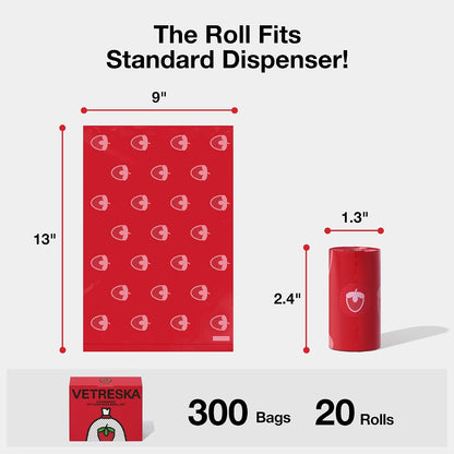 Dog Poop Bag Dispenser with 105 Cherry Blossom Scented Bags