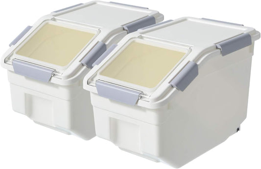 2 Pack Dog Food Storage Container with Scoop,Large Airtight Pet Dog Food Bin,Container for Dog Treats Rice,Dog Cat Dry Food Bin,Baking Supplies,Flour,Rice,Kitchen Pantry Cereal(10 LB)