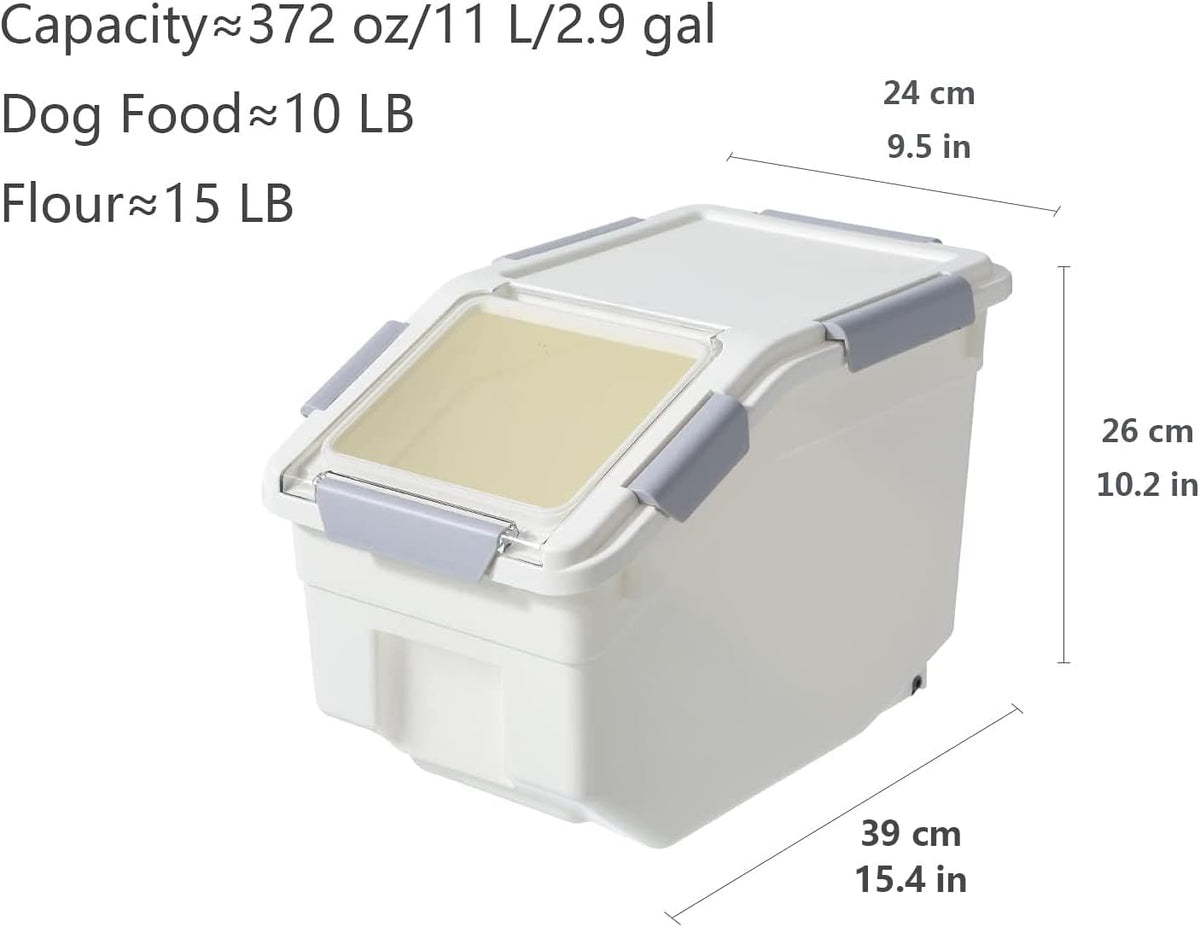 2 Pack Dog Food Storage Container with Scoop,Large Airtight Pet Dog Food Bin,Container for Dog Treats Rice,Dog Cat Dry Food Bin,Baking Supplies,Flour,Rice,Kitchen Pantry Cereal(10 LB)