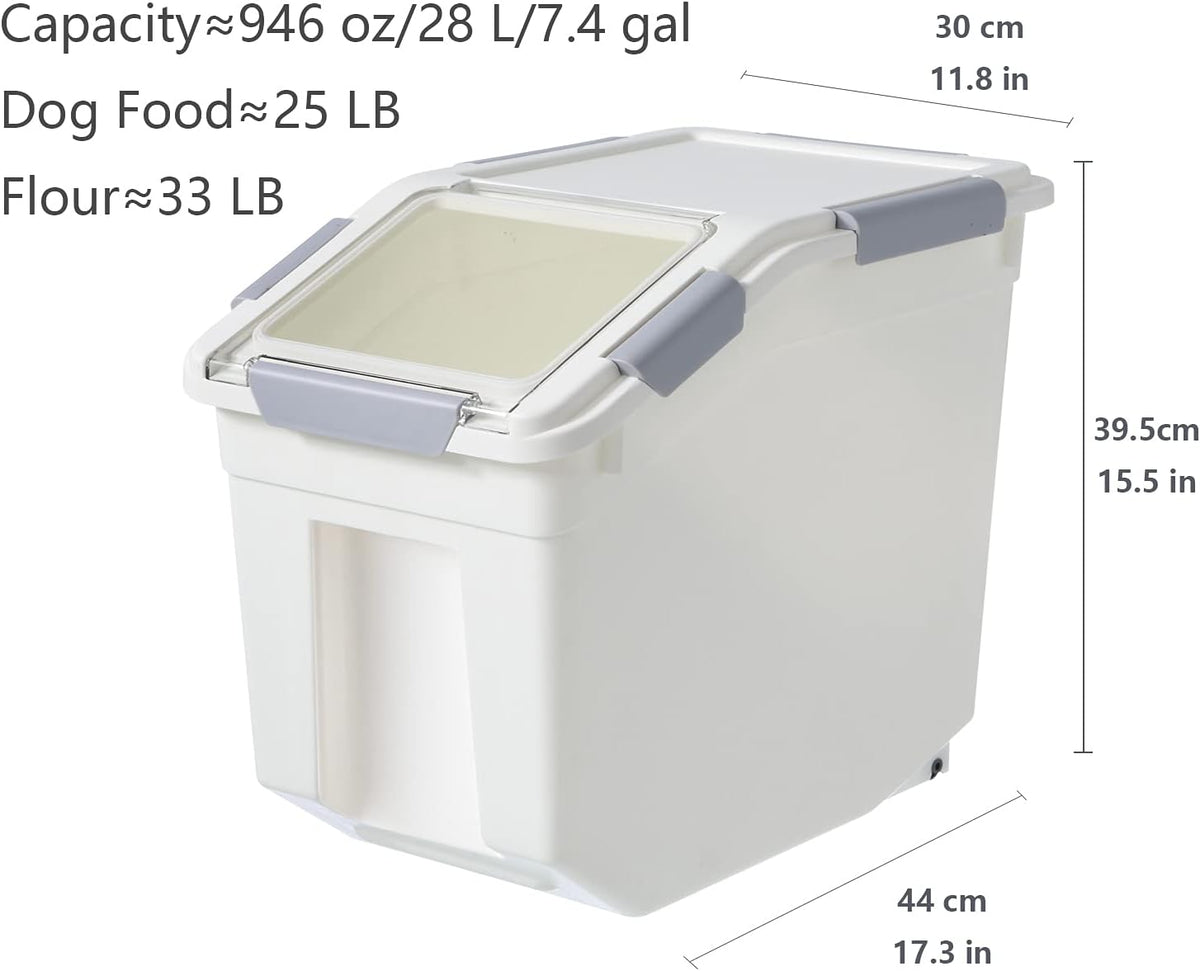 2 Pack Dog Food Storage Container with Scoop,Large Airtight Pet Dog Food Bin,Container for Dog Treats Rice,Dog Cat Dry Food Bin,Baking Supplies,Flour,Rice,Kitchen Pantry Cereal(10 LB)