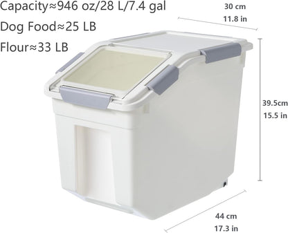 2 Pack Dog Food Storage Container with Scoop,Large Airtight Pet Dog Food Bin,Container for Dog Treats Rice,Dog Cat Dry Food Bin,Baking Supplies,Flour,Rice,Kitchen Pantry Cereal(10 LB)