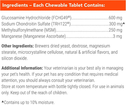Nutramax Cosequin Joint Supplement, Glucosamine for Dogs, Chew Tabs