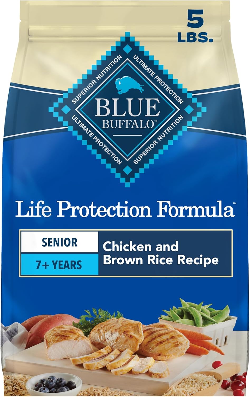 Blue Buffalo Life Protection Formula Chicken Senior 7+ Dry Dog Food, 15 lb
