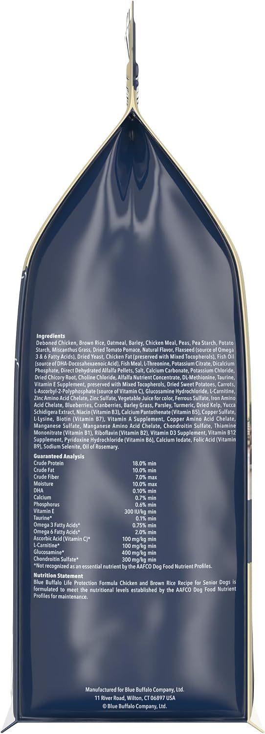 Blue Buffalo Life Protection Formula Chicken Senior 7+ Dry Dog Food, 15 lb