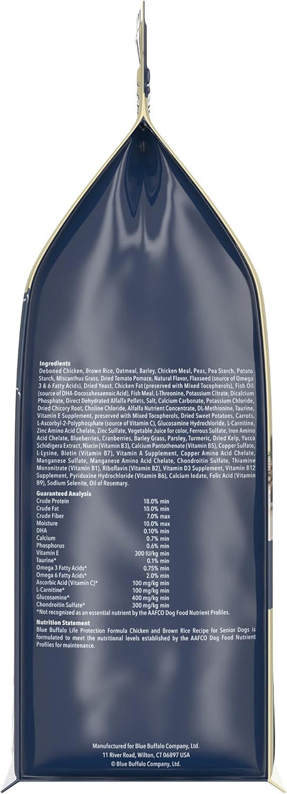 Blue Buffalo Life Protection Formula Chicken Senior 7+ Dry Dog Food, 15 lb