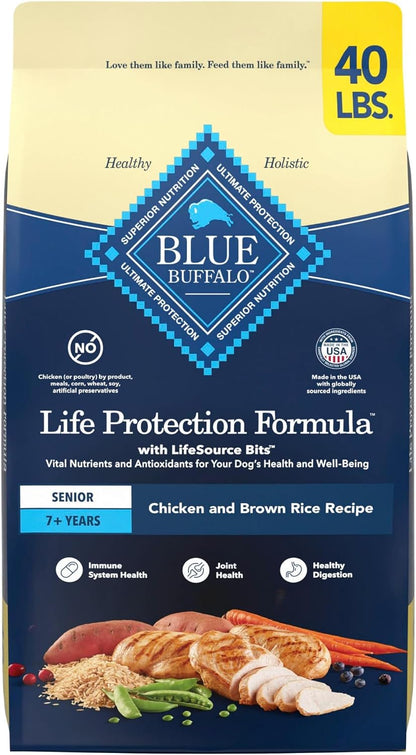 Blue Buffalo Life Protection Formula Chicken Senior 7+ Dry Dog Food, 15 lb