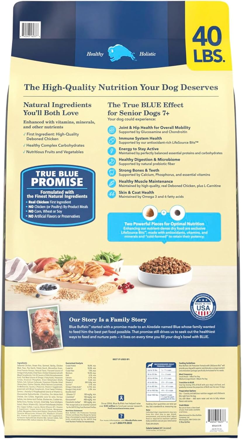 Blue Buffalo Life Protection Formula Chicken Senior 7+ Dry Dog Food, 15 lb